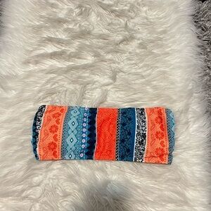 Orange & Blue Patterned Bikini Top